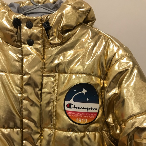 Champion Metallic Gold Puffer Jacket 